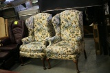 (2) Upholstered Wingback Chairs