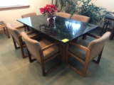 Antique Rochester Quarry Verb Custom Marble Conference Table w/ Chairs