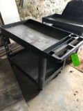 2-Shelf Poly Rolling Work Cart