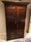 2-Door Mahogany Wardrobe w/ Shelves & Drawers