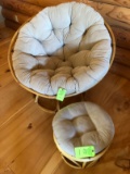 Papasan Chair & Ottoman