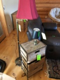 Floor Lamp, 3-Drawer Cabinet & Table Lamp