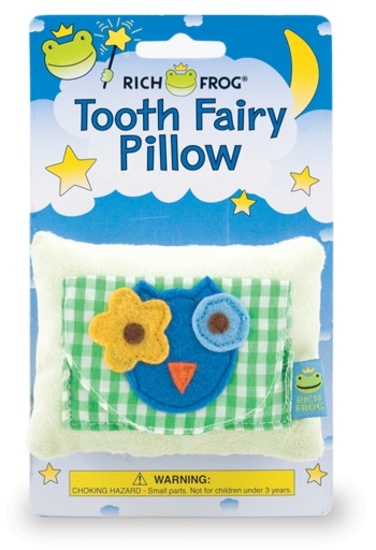 (48+/-)  Rich Frog Tooth Fairy Pillow-Owl