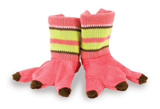(66+/-) Rich Frog Beastly Baby Booties-Flamingo