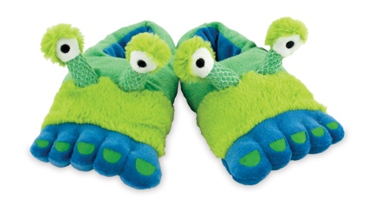 (21+/-) Rich Frog Small Funky Feet Slippers-Alien Feet