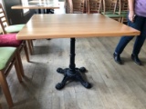 (2) Designer Beechwood / Cast Iron Dining Tables