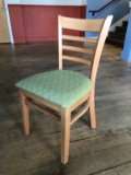 (4) Beechwood Ladderback Side Chair w/ Charm Moss Opal Upholstery