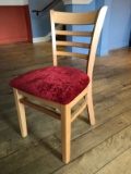 (4) Beechwood Ladderback Side Chair w/ Bendal Berry Upholstery