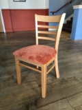 (3) Beechwood Ladderback Side Chair w/ Bendal Estruscan Upholstery