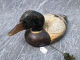 Ducks Unlimited Wood Mallard Drake Duck Decoy