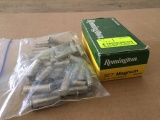 Box of Remington .357 Magnum Ammo & Misc. Empty Brass