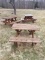 (3) Youth Wood Picnic Tables