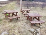 (3) Youth Wood Picnic Tables