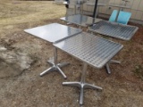 (4) Steel Polished-Top Pedestal Tables
