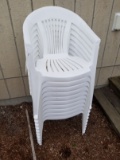 (10) Poly Stacking Patio Chairs