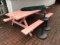 Picnic Table w/ (3) Umbrella Bases