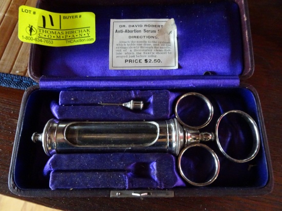 (2) Cased Syringe Sets, Vintage incl: "Dr. David Roberts' Anti-Abortion Ser