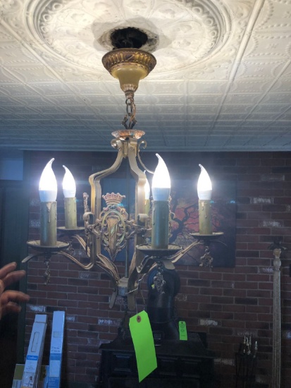 Antique Victorian Electric Hanging Chandelier