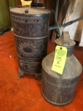 Antique Milk Can & Coal Heater