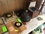 Collection of 45 & 78 Records w/ Philco Record Player