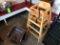 (2) Poly Childrens Booster Seats & (2) Wood High Chairs