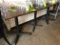 (3) 2-Top Hardwood Dining Tables w/ Steel Base