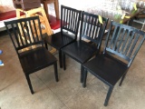 (4) Straight Back Wood Chairs