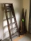 (13) Asstd. Stick & Hand Tools & 6' Wood Step Ladder
