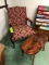 Upholstered Arm Chair & Side Stand