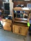(3) Oak Finish Cabinets & Stand