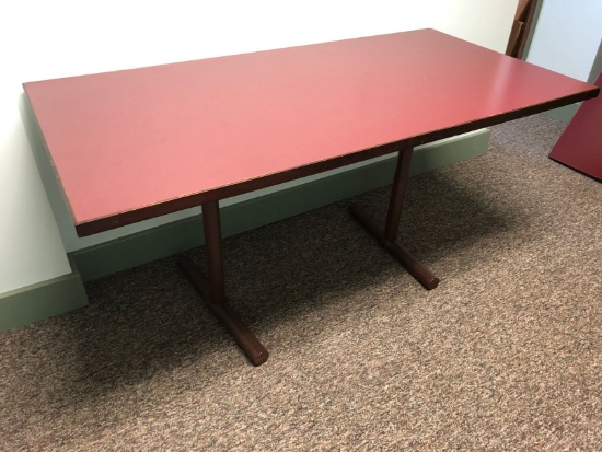 (2) 4 Top Double Pedestal Table