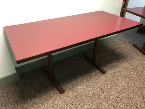 (2) 4 Top Double Pedestal Table
