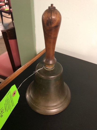 Vintage Brass Bell w/ Walnut Handle