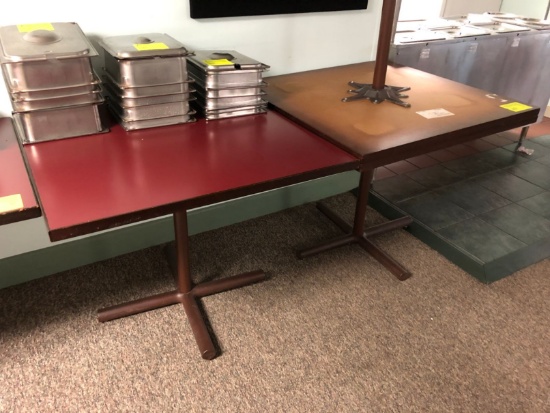 (3) Single Pedestal 4 Top Table