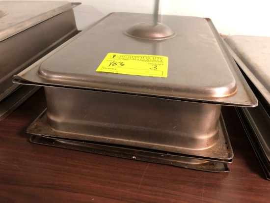 (3) SS Chafing Dishes w/ (2) Lids