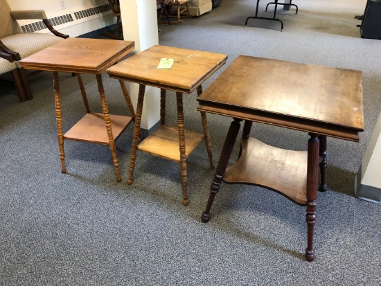 (3) Wood Stands