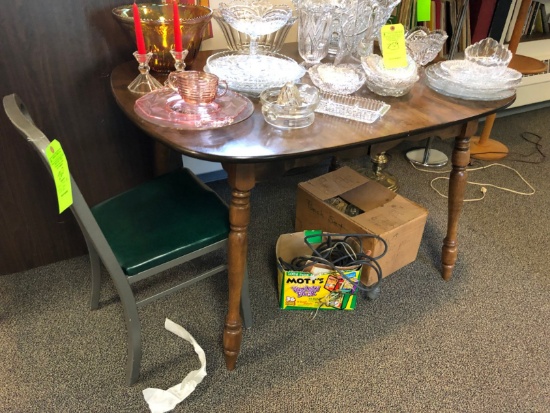 Wood Dining Table & Folding Table & Metal Chair