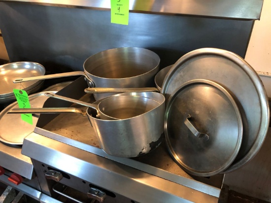 (4) Aluminum Sauce Pans