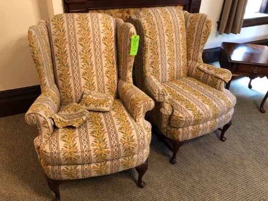 (2) North Hickory Wing Back Chairs