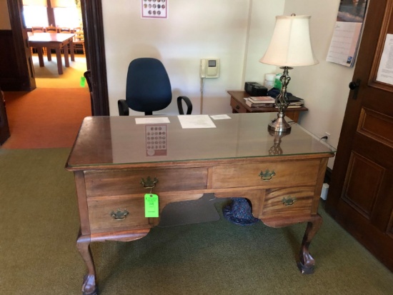 Oak Ball & Claw Foot Writing Desk