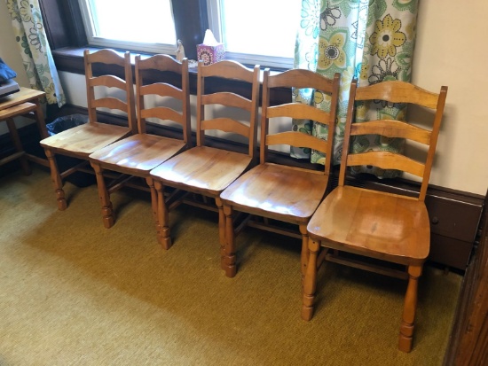 (8) Asst. Hard Wood Chairs