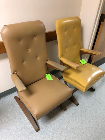 (2) Rok-A-Chair Vinyl Upholstered Spring Chairs
