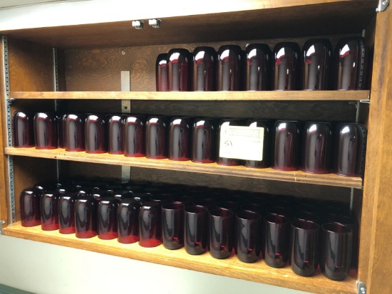 (124) Cranberry Juice Glasses