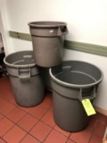 (3) Rubbermaid Trash Cans