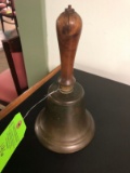 Vintage Brass Bell w/ Walnut Handle