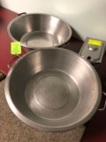 (2) SS Flat Bottom Mixing Bowl w/ Handles