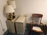 Pedestal Desk, Chair, Book Shelf & Cabinets