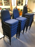 (19) Upholstered Stacking Chairs & 6' Folding table