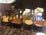 (2) Arm Chairs & (2) Wicker Chairs