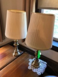 (2) Brass Style Lamps & (1) Table Lamp